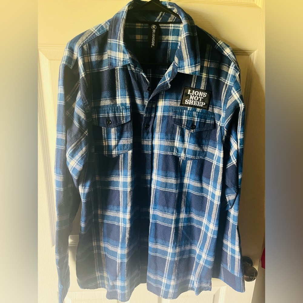 Blue Plaid Button-Down Shirt